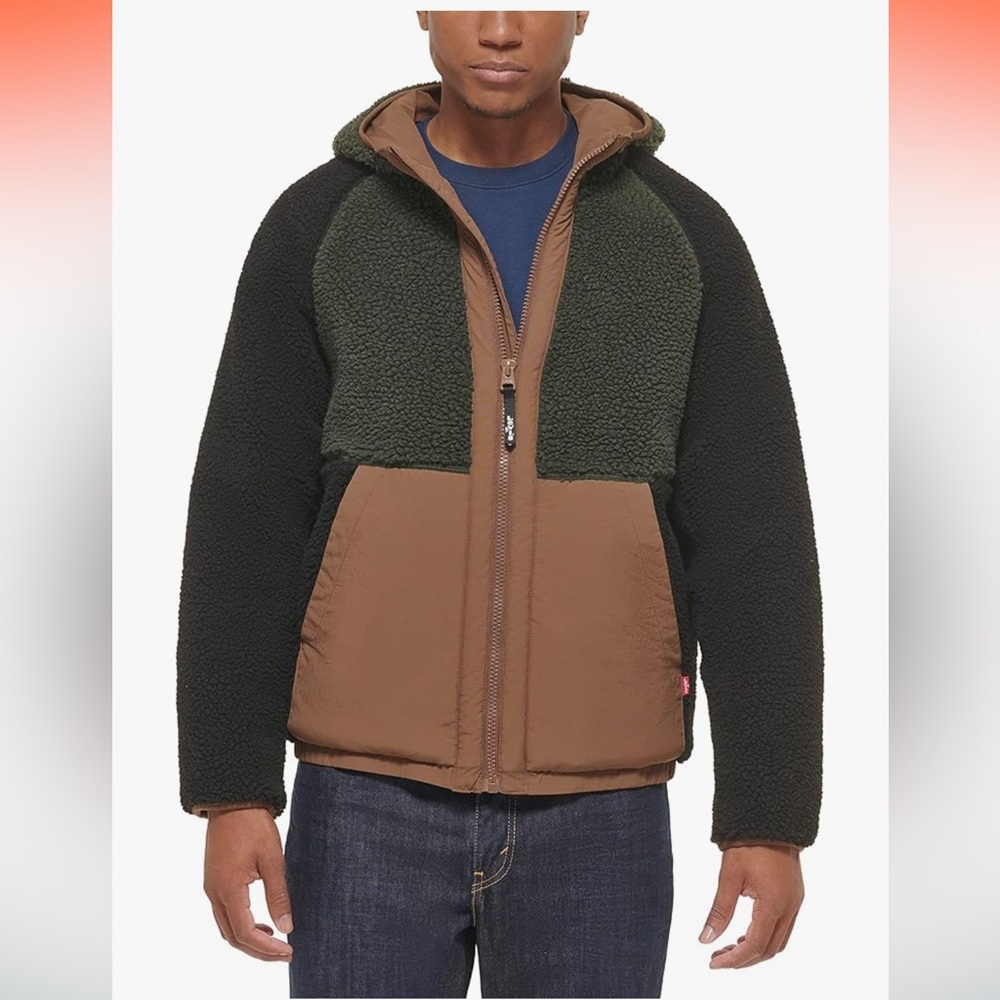 Men’s Levi’s Mixed Media Colorblock Sherpa Jacket